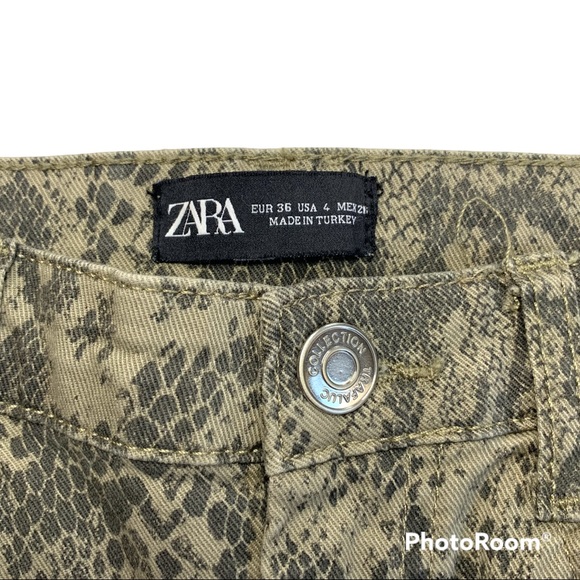 Zara Women's High Rise Snake Print Skinny Pants - Picture 13 of 14